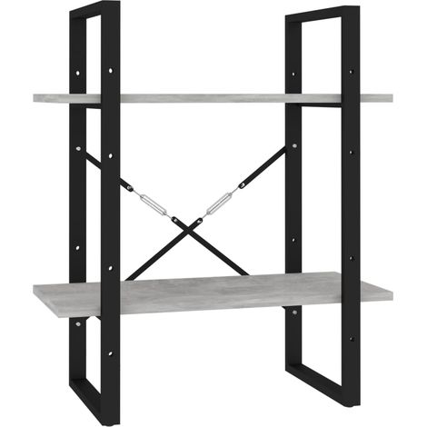 vidaXL Libreria 2 Ripiani Grigio Cemento 60x30x70 cm Legno Multistrato (1/5)