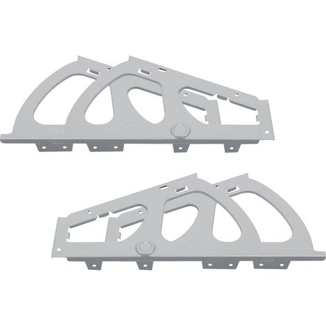 Lot de 2 étagères à chaussures en acier gain de place dimensions 17,8 x 15 cm pour rangement dans salle de bain chambre et salon couleur argentée (1/5)