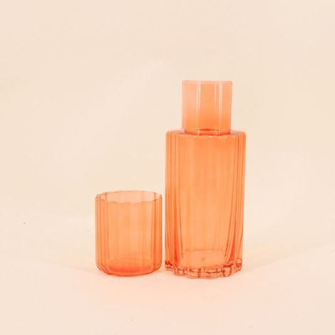 Carafe en verre coloré avec verre assorti (1/5)
