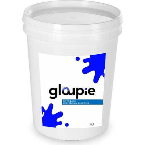 GLOUPIE SUPER QUARZ Pittura Al Quarzo Per Esterno Resistente Alle Intemperie, 1 Litro, Bianco, Made In Italy (1/5)