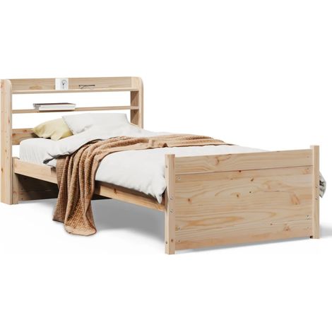 Maison Exclusive - Cadre de lit avec tête de lit sans matelas 90x200 cm (1/5)