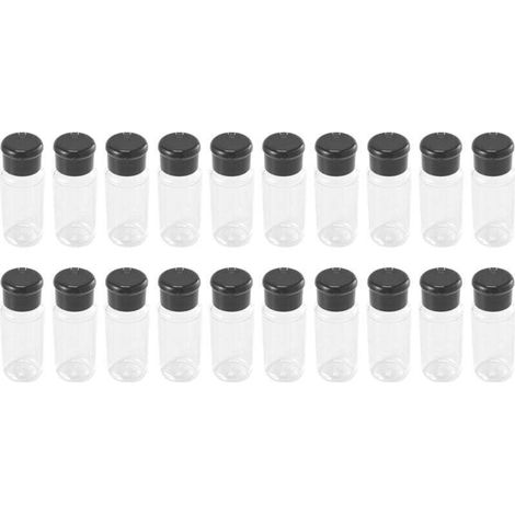20 PièCes SéRies / Ensemble 100 Ml éPices Sel Poivre Shakers Noir Assaisonnement Pot Peut Bouteille Barbecue Condiment Cuisine Gadget Outil (1/4)
