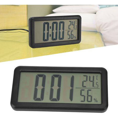 Tragbare digitale LCD-Uhr, Tischuhr für Studentenwohnheime, elektronische Uhr, Wandwecker mit Temperatur- und Feuchtigkeitsanzeige (1/5)