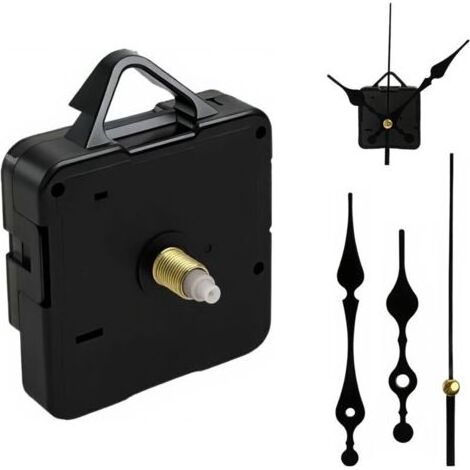 Pair Kit de Mécanisme Horloge Murale Quartz Silencieux 16 mm avec Aiguilles, Mouvement Horlogerie Durable pour Réparation et DIY, Pièces de Rechange pour Cadrans Muraux Classiques et Modernes (1/5)