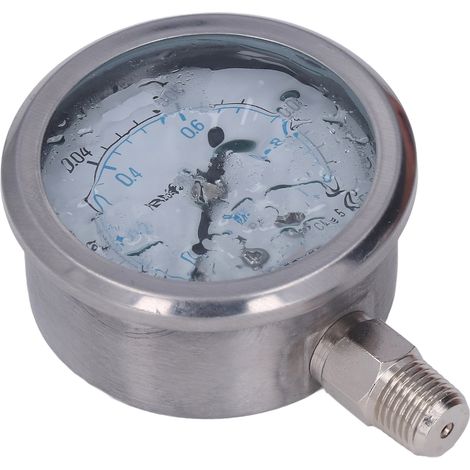 Manomètre à vide radial antichoc en acier inoxydable pour usage industriel et domestique, filetage NPT 1/4", 0 à 0,1 MPa (1/5)