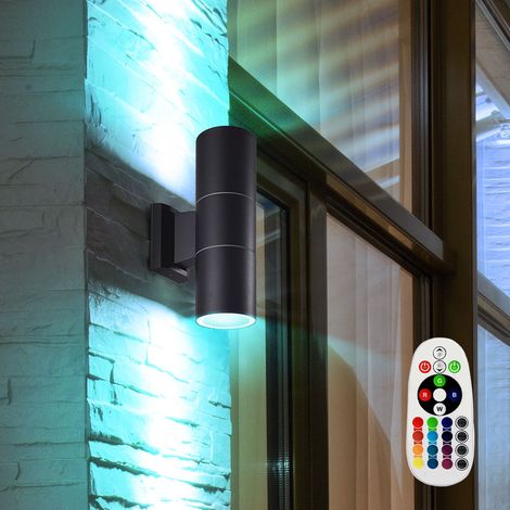 Illuminazione esterna UP DOWN faretti lampada da parete telecomando in un set di lampade LED RGB (1/5)