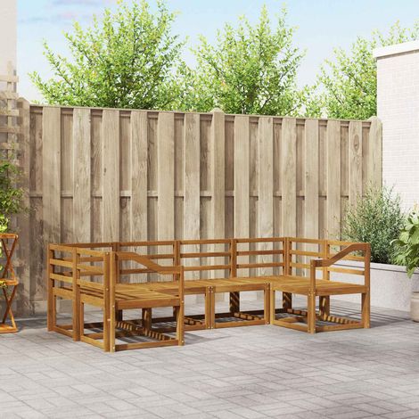 Outdoor-Sofagarnitur 6 pcs Natur Massivholz Akazie