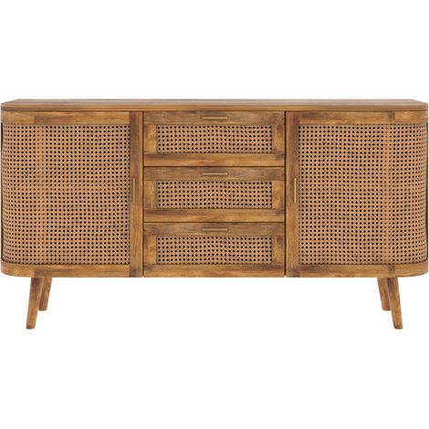 Buffet en bois de manguier et cannage - Wava (1/5)