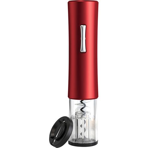 Ouvre-bouteille électrique automatique avec coupe-capsule et tire-bouchon, noir/rouge (1/4)