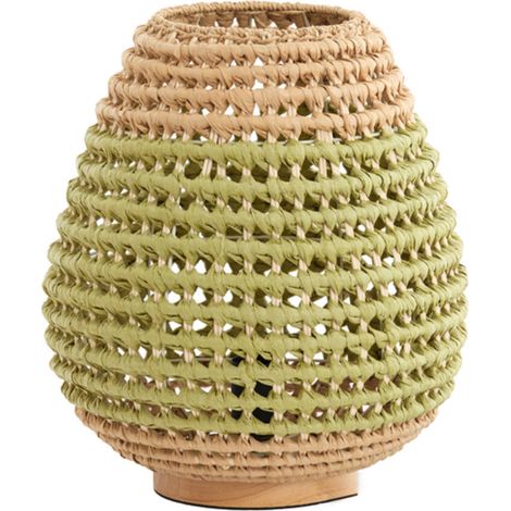 Light & Living - lampada da tavolo - Kalipa - verde - rattan -