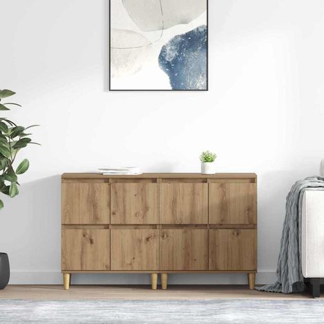 Buffets 2 pcs-Lot de 2 Meuble de rangement Chêne artisanal 60 x 35 x 70 cm Bois d'ingénierie 984791 (1/5)