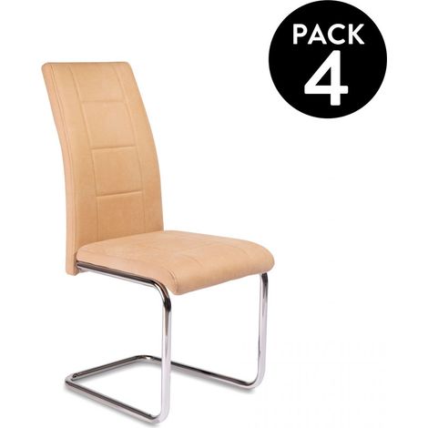 Pack 4 sillas de comedor San Beige San 44cm (ancho) x 100cm (alto)
