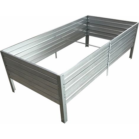 Carré potager surélevé en acier galvanisé 150 x 75 x 30 cm, 338 L, tôle 1 mm, KLASIKA GARDEN (1/5)