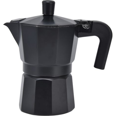 150 ml Kaffeemaschine aus schwarzem Aluminium im italienischen Stil, hitzebeständig für den Herd (1/5)