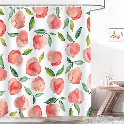 Anti-Schimmel-Duschvorhang – Wasserdichter Duschvorhang – Hochwertiger wasserdichter Duschvorhang – Bedruckter Duschvorhang – Polyester – Pfirsichmuster (1/5)