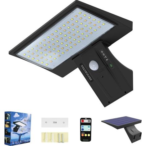 Solar-Außenleuchte mit 2600-mAh-Akku und Bewegungsmelder, wasserdicht, kabellos, für den Garten. Austauschbarer Akku. (1/5)