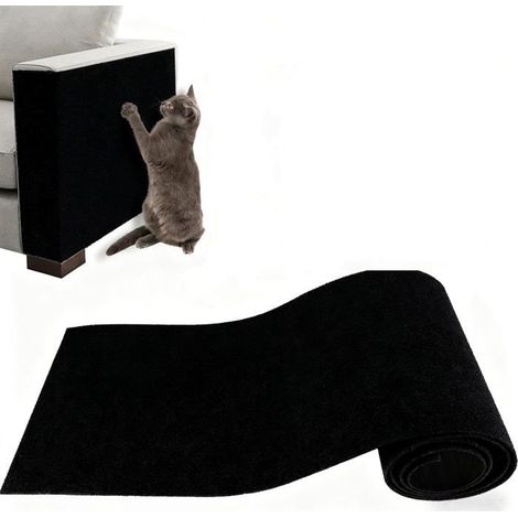 Griffoir pour chat-KAL-Griffoir chat pour canapé,protection anti-griffes découpable,sisal et moquette,100×30cm,noir (1/5)