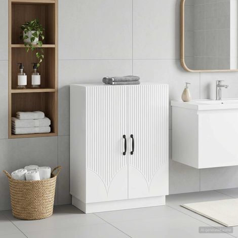 vidaXL Armario de Almacenamiento para Baño HOORN Blanco Brillante (1/5)
