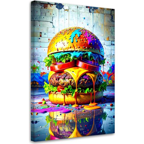 Wandbild Hamburger Essen 40x60 cm
