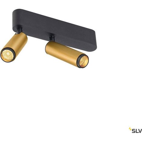 Plafoniera SLV Grip 21 W max 1300 lm 3000 K dorato 1009051 alluminio L 20 cm dimmerabile per soggiorno (1/5)