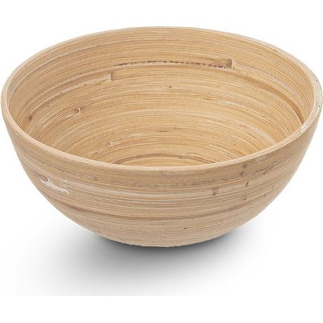 Bol de bambú, bol de madera para la cocina, ideal para frutas y aperitivos, 14 cm. (1/3)