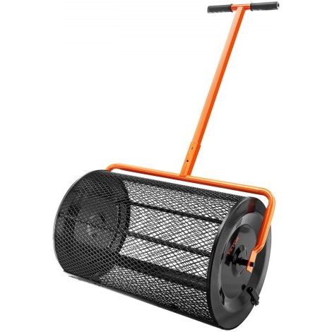 Kompoststreuer aus Stahl Torfmoosstreuer 1,27x2cm Mesh-Korb Garten Rasen Streuer Grifflänge von 62 bis 67,5cm verstellbar 61cm Metall Mesh Korb Ideal für Dünger wie Kompost Mist Erde Torfmoos (1/5)