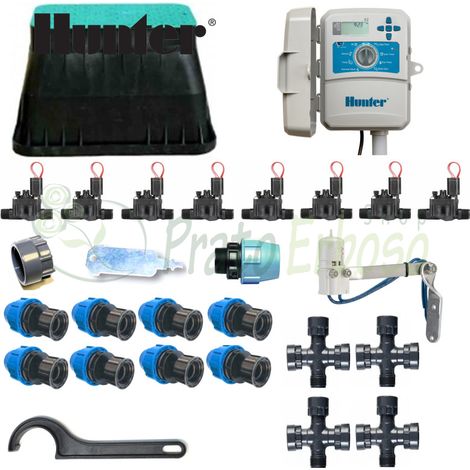 Kit irrigazione Hunter a 8 zone con programmatore da esterno X2