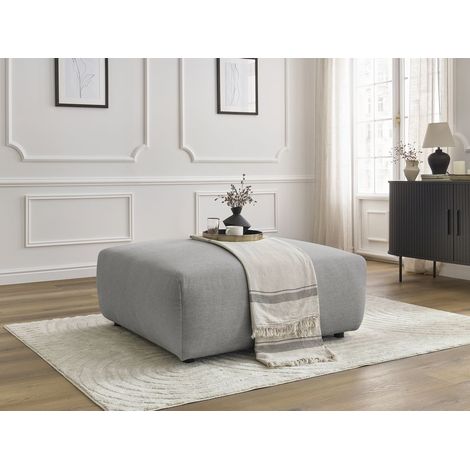 BOBOCHIC - Pouf LUCIEN tissu lisse Gris clair (1/5)