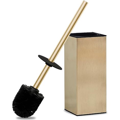 Toilet Brush Holder, Floor Standing Toilet Brush Holder with Replacement Brush, Stainless Steel Design, Gold, Toilet Brush Holder Bathroom (1/5)