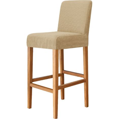 Housse De Tabouret - Velours À Grains De Maïs - Élastique Et Extensible - Pour Tabourets Hauteurs Standard - 2 Pièces (1/5)