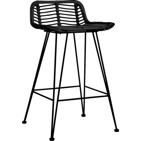 Maison Exclusive - Sedie da Bar 2 pz Nere in Rattan (1/5)