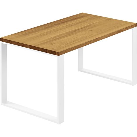 LAMO Manufaktur Esstisch Küchentisch, 100x80x76 cm (AxBxH), Modern, Rustikal / Weiss, LUG-01-A-003-9016M (1/5)