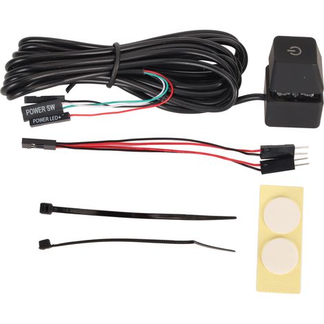 Mechanischer PC-Netzschalter mit grüner Leuchte, Ein-/Ausschalter mit 2 Meter langem Kabel für Gaming-Schreibtisch und Desktop-Computer, Plug & Play. (1/5)