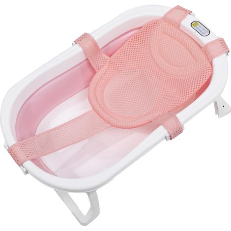 1 chaise de bain bébé, support en filet réglable, hamac pliable pour baignoire, adapté 0-2 ans (1/5)
