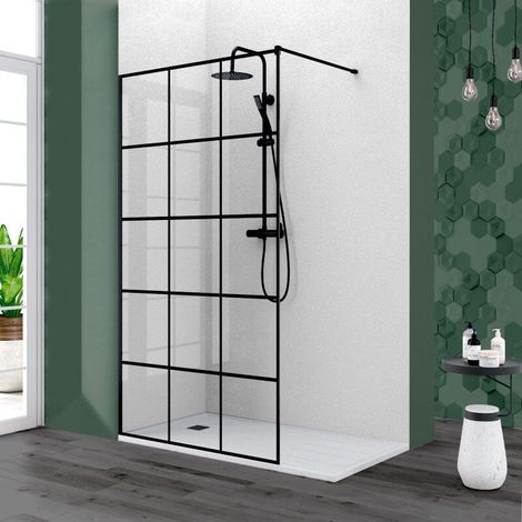 Walk In Duschwand MANACOR industriell - Glas 8mm / 80 cm