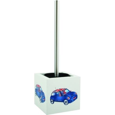 Brosse Wc avec support MDF & Acier Inox Carré Blue Xs MSV