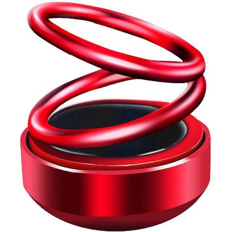 Ensemble de Décoration Solaire Rotative pour Voiture à Aromathérapie (avec Arôme Aléatoire)-6.5X6.5cm-Red (1/3)