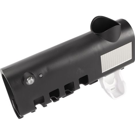 Zahnbürstenhalter mit 4 Fächern, intelligenter Reiniger, wandmontierter Zahnbürstenreiniger ohne Bohren, inklusive Zahnpastapumpe, schwarz, Druckknopf-System (1/5)