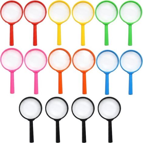 Loupes colorées pour enfants 16 pièces – Loupes à main et loupes d’observation d’insectes – Accessoires pour découverte nature enquêtes et activités éducatives (1/5)