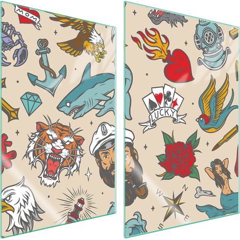 Assiette de protection en verre pour la cuisine 2x35x52, motif conte de fées (1/5)