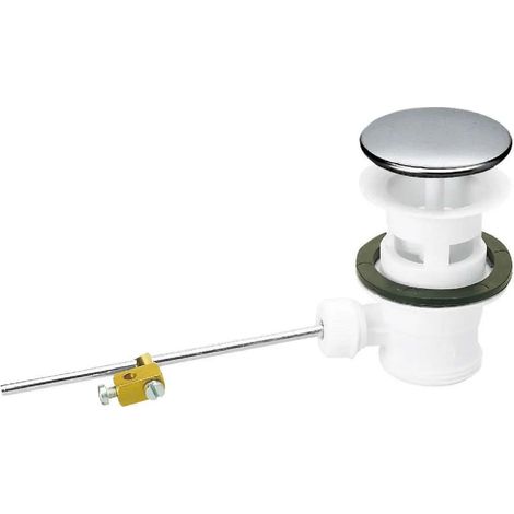 Válvula de lavabo/bidet de PVC automática con clapeta de acero inoxidable cubriente - sin tirador (1/2)