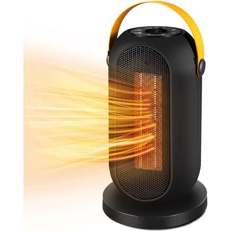Chauffage Soufflant, Radiateur Soufflant Électrique PTC 1200W, Oscillation à 90°, Protection Contre Surchauffe & Anti-Basculement, Salle de Bain Maison Bureau (1/5)