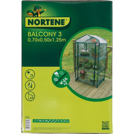 Invernadero de balcon balcony 3 1.25x0.7x0.5 m verde nortene