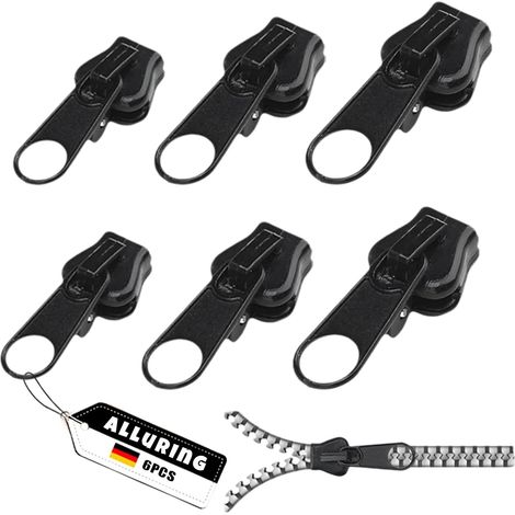 6 deslizadores de cremallera a presión, reparación de cremalleras, cabezales de cremallera desmontables para equipaje, juguetes, tiendas de campaña, zapatos y ropa. (1/5)