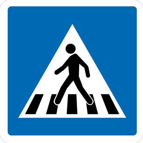 PANNEAU ROUTIER ECOLIGN . PASSAGE PIETONS (C20a) (1/2)