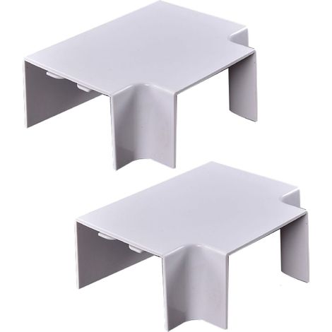 2 Pezzi Connettore Forma T Per Canaline Passacavi 60X40mm, Colore Bianco