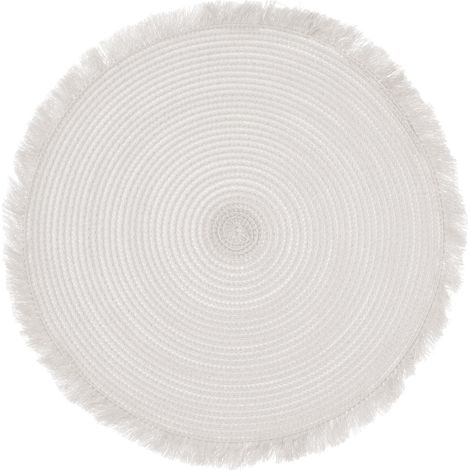 Mantel individual redondo blanco de 35 cm que protege y decora la mesa. Daglig Duka (1/4)