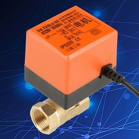 Vanne à bille 2 voies 220 V CA G3/4" DN20 avec actionneur motorisé en laiton pour systèmes de climatisation (1/5)
