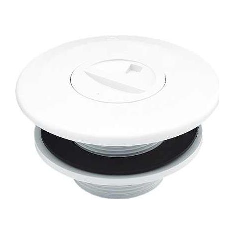 Astralpool – Prise balai pour piscine coque – Matériau ABS blanc – Connexion extérieur filetage 2' – Bouchon à visser 1½' inclus