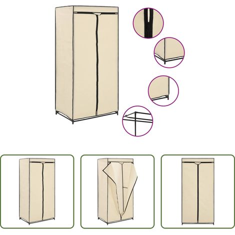 Kleiderschrank Creme -  Kleiderschrank Creme 75×50×160 cm (1/5)